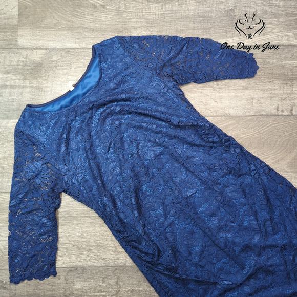 Pink Blush Long Sleeve Lace Mini Dress Size XL - Picture 3 of 6